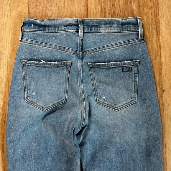 AYR the sugar high rise straight leg jeans classic medium blue denim size 27S - Picture 12 of 14